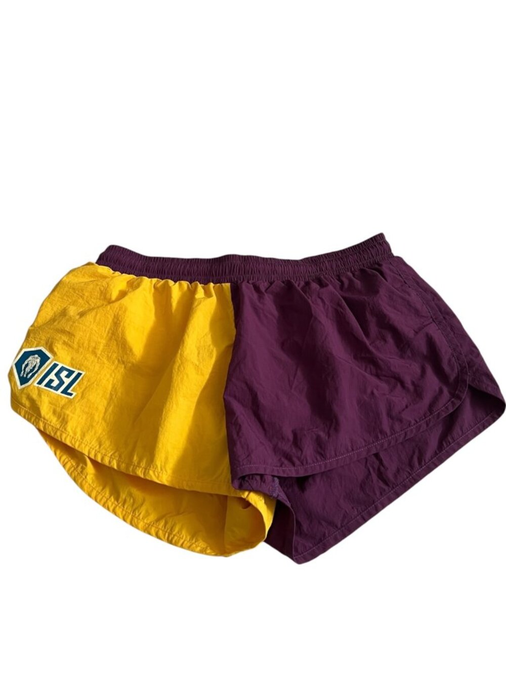 Natasha Zinko for ISL Shorts Womens M Polyester Yellow Purple Athletic Sports